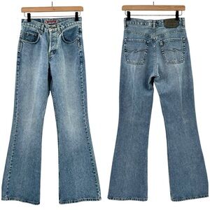 Vintage Y2K Silver Jeans Mid Rise Boot Cut 100% Cotton Made Canada Button Fly 27